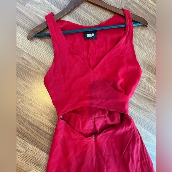 Reformation Red Wide-Leg Jumpsuit with Fitted Bodice - Picture 3 of 16